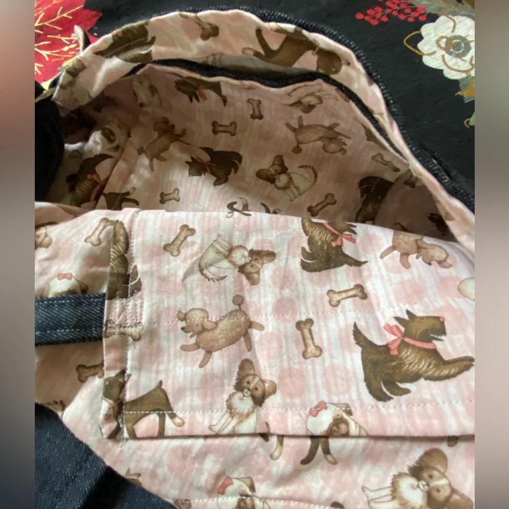 Denim crossbody puppy purse handmade